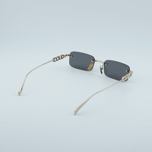 Gucci GG1808S 003 Sunglasses Gold Rectangle Frame, Grey Lenses main image 11